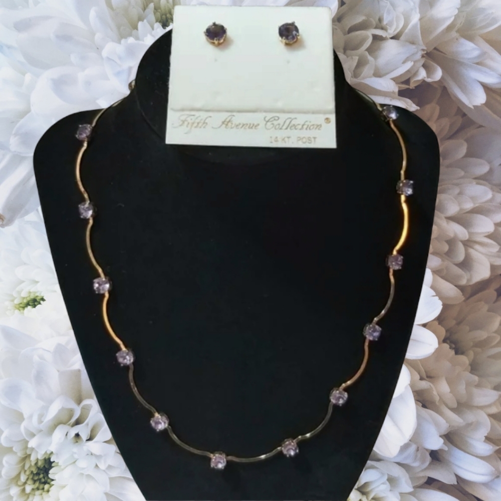 Fifth Avenue Collection Forget Me Not Necklace & Earrings